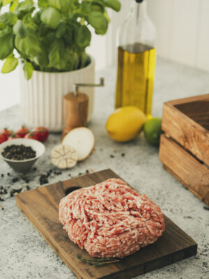 Le porc haché d'ici